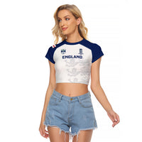 England Cricket Raglan Cropped T Shirt 2023 Ashes Sporty Version - Wonder Print Shop