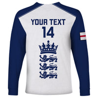 Personalised England Cricket Long Sleeve Shirt 2023 Ashes Sporty Version - Wonder Print Shop
