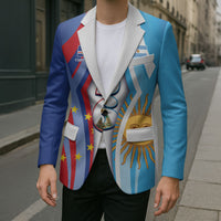 Custom Argentina and Cabo Verde Football 2026 Blazer La Albiceleste Tubaroes Azuis Together