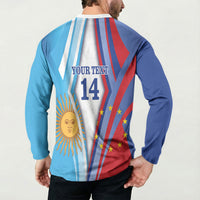 Custom Argentina and Cabo Verde Football 2026 Button Sweatshirt La Albiceleste Tubaroes Azuis Together