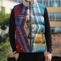 Custom Argentina and Cabo Verde Football 2026 Sleeveless Puffer Jacket La Albiceleste Tubaroes Azuis Together