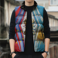Custom Argentina and Cabo Verde Football 2026 Sleeveless Puffer Jacket La Albiceleste Tubaroes Azuis Together
