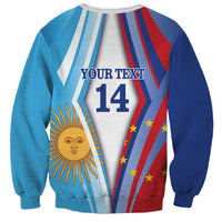 Custom Argentina and Cabo Verde Football 2026 Sweatshirt La Albiceleste Tubaroes Azuis Together
