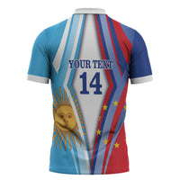 Custom Argentina and Cabo Verde Football 2026 Zipper Polo Shirt La Albiceleste Tubaroes Azuis Together