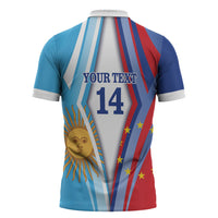Custom Argentina and Cabo Verde Football 2026 Zipper Polo Shirt La Albiceleste Tubaroes Azuis Together