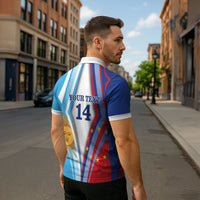 Custom Argentina and Cabo Verde Football 2026 Zipper Polo Shirt La Albiceleste Tubaroes Azuis Together