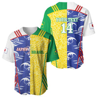 Custom Brazil and Japan Football 2026 Baseball Jersey Selecao Samurai Blue Together