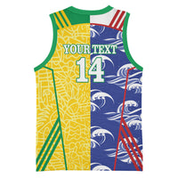 Custom Brazil and Japan Football 2026 Basketball Jersey Selecao Samurai Blue Together