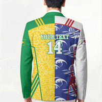 Custom Brazil and Japan Football 2026 Blazer Selecao Samurai Blue Together