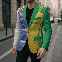 Custom Brazil and Japan Football 2026 Blazer Selecao Samurai Blue Together