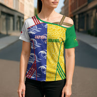 Custom Brazil and Japan Football 2026 Cross Shoulder Shirt Selecao Samurai Blue Together