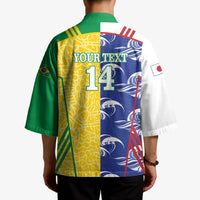 Custom Brazil and Japan Football 2026 Kimono Selecao Samurai Blue Together