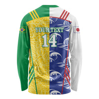 Custom Brazil and Japan Football 2026 Long Sleeve Shirt Selecao Samurai Blue Together