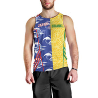Custom Brazil and Japan Football 2026 Men Tank Top Selecao Samurai Blue Together
