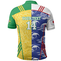 Custom Brazil and Japan Football 2026 Polo Shirt Selecao Samurai Blue Together