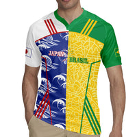 Custom Brazil and Japan Football 2026 Rugby Jersey Selecao Samurai Blue Together