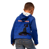 Haiti Football Kid Hoodie Les Grenadieres 2023 World Cup Blue Version - Wonder Print Shop