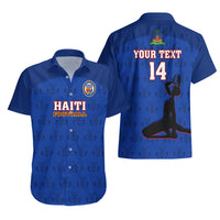 Custom Haiti Football Hawaiian Shirt Les Grenadieres 2023 World Cup Blue Version - Wonder Print Shop