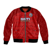 Haiti Football Bomber Jacket Les Grenadieres 2023 World Cup Red Version - Wonder Print Shop