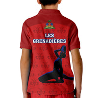 Haiti Football Kid Polo Shirt Les Grenadieres 2023 World Cup Red Version - Wonder Print Shop