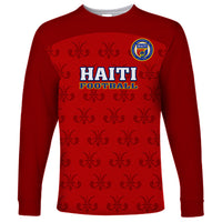 Haiti Football Long Sleeve Shirt Les Grenadieres 2023 World Cup Red Version - Wonder Print Shop