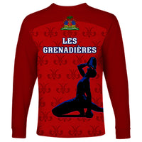 Haiti Football Long Sleeve Shirt Les Grenadieres 2023 World Cup Red Version - Wonder Print Shop
