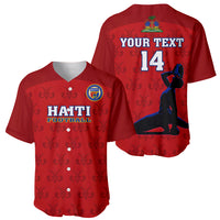 Custom Haiti Football Baseball Jersey Les Grenadieres 2023 World Cup Red Version - Wonder Print Shop
