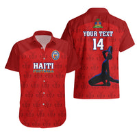 Custom Haiti Football Hawaiian Shirt Les Grenadieres 2023 World Cup Red Version - Wonder Print Shop