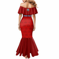 Custom Haiti Football Mermaid Dress Les Grenadieres 2023 World Cup Red Version - Wonder Print Shop