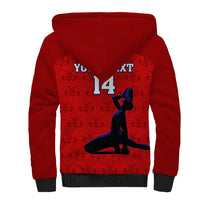 Custom Haiti Football Sherpa Hoodie Les Grenadieres 2023 World Cup Red Version - Wonder Print Shop