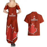 Canada Soccer Couples Matching Summer Maxi Dress and Hawaiian Shirt Go Canucks Maple Leaf 2023 World Cup - Wonder Print Shop