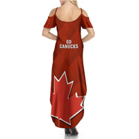 Canada Soccer Summer Maxi Dress Go Canucks Maple Leaf 2023 World Cup - Wonder Print Shop