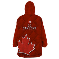 Canada Soccer Wearable Blanket Hoodie Go Canucks Maple Leaf 2023 World Cup - Wonder Print Shop