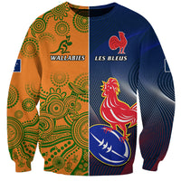 France And Australia Rugby Sweatshirt 2023 World Cup Le Bleus Wallabies Together - Wonder Print Shop