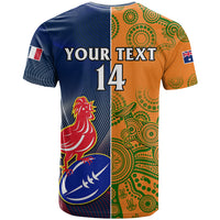 Custom France And Australia Rugby T Shirt 2023 World Cup Le Bleus Wallabies Together - Wonder Print Shop