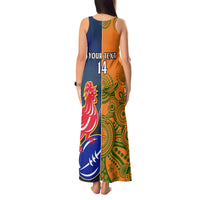 Custom France And Australia Rugby Tank Maxi Dress 2023 World Cup Le Bleus Wallabies Together - Wonder Print Shop