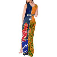 Custom France And Australia Rugby Tank Maxi Dress 2023 World Cup Le Bleus Wallabies Together - Wonder Print Shop