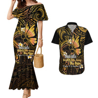 Polynesia Suicide Prevention Awareness Couples Matching Mermaid Dress and Hawaiian Shirt Your Life Is Worth Living For Polynesian Purple Pattern - Wonder Print Shop