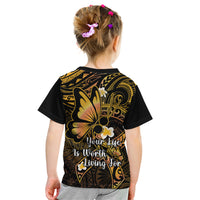 Polynesia Suicide Prevention Awareness Kid T Shirt Your Life Is Worth Living For Polynesian Purple Pattern - Wonder Print Shop