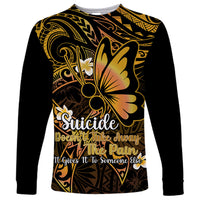 Polynesia Suicide Prevention Awareness Long Sleeve Shirt Your Life Is Worth Living For Polynesian Purple Pattern - Wonder Print Shop