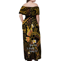 Polynesia Suicide Prevention Awareness Off Shoulder Maxi Dress Your Life Is Worth Living For Polynesian Purple Pattern - Wonder Print Shop
