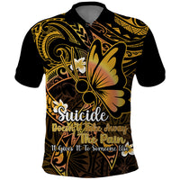 Polynesia Suicide Prevention Awareness Polo Shirt Your Life Is Worth Living For Polynesian Purple Pattern - Wonder Print Shop