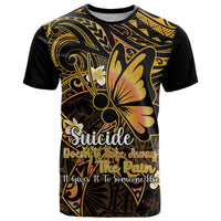 Polynesia Suicide Prevention Awareness T Shirt Your Life Is Worth Living For Polynesian Purple Pattern - Wonder Print Shop