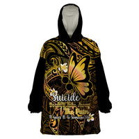 Polynesia Suicide Prevention Awareness Wearable Blanket Hoodie Your Life Is Worth Living For Polynesian Purple Pattern - Wonder Print Shop