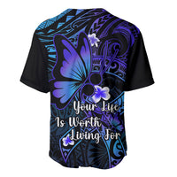 Polynesia Suicide Prevention Awareness Baseball Jersey Your Life Is Worth Living For Polynesian Blue Pattern - Wonder Print Shop