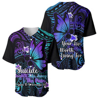 Polynesia Suicide Prevention Awareness Baseball Jersey Your Life Is Worth Living For Polynesian Blue Pattern - Wonder Print Shop