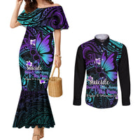 polynesia-suicide-prevention-awareness-couples-matching-mermaid-dress-and-long-sleeve-button-shirts-your-life-is-worth-living-for-polynesian-blue-pattern