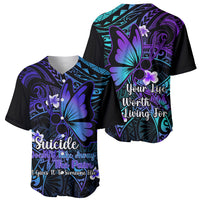 Polynesia Suicide Prevention Awareness Baseball Jersey Your Life Is Worth Living For Polynesian Gold Pattern - Wonder Print Shop