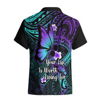 Polynesia Suicide Prevention Awareness Hawaiian Shirt Your Life Is Worth Living For Polynesian Gold Pattern - Wonder Print Shop