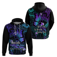 Polynesia Suicide Prevention Awareness Hoodie Your Life Is Worth Living For Polynesian Gold Pattern - Wonder Print Shop